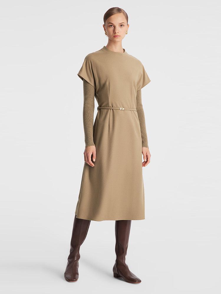 Cashmere&Wool Double-Layer Pieces Dress GOELIA