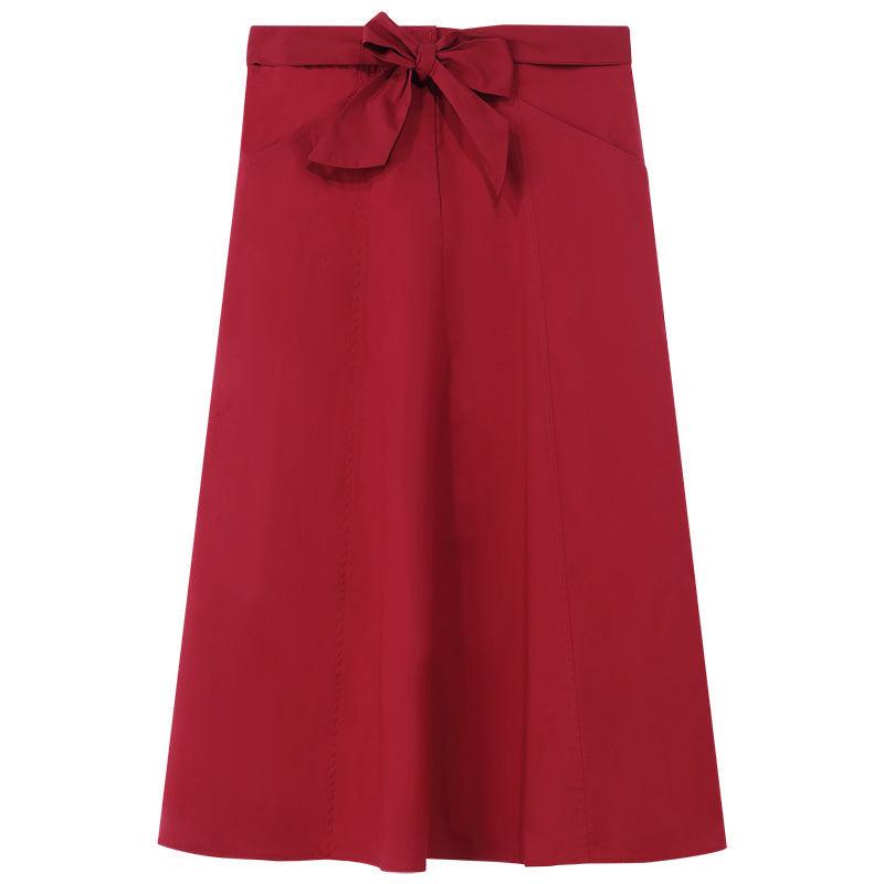 Red High Waist A-Line Dress GOELIA