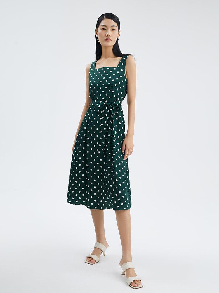 16 MM Pure Silk Polka Dots Dress GOELIA