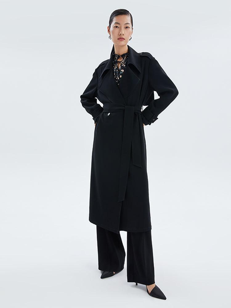 Black Triacetate Trench Coat GOELIA