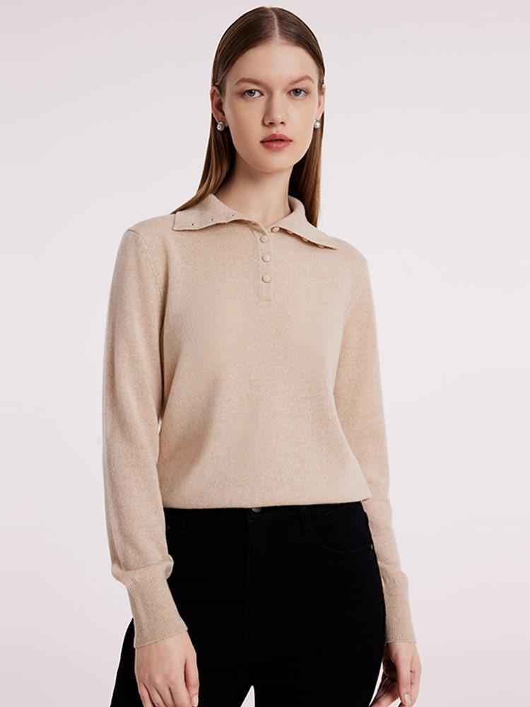 Pure Cashmere Polo Neck Sweater GOELIA