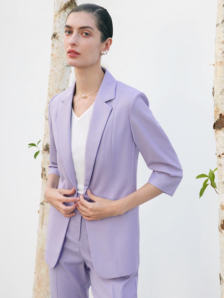 Purple Worsted Wool Blazer GOELIA