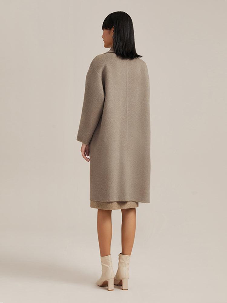 Full Cashmere Double Layers Collar Coat GOELIA