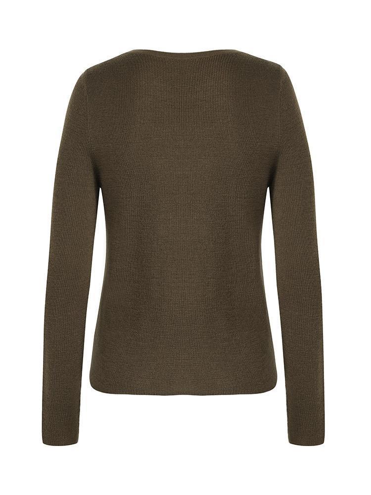 Machine Washable Wool V-Neck Sweater GOELIA