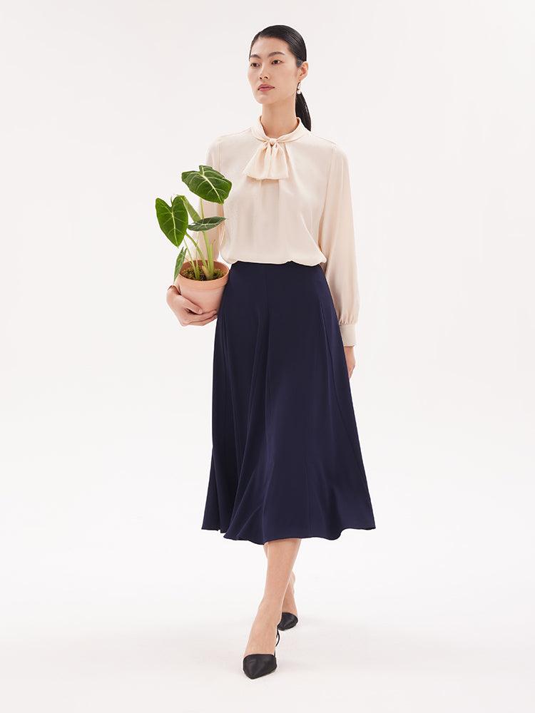 Triacetate Mid-length Pleated Skirt GOELIA