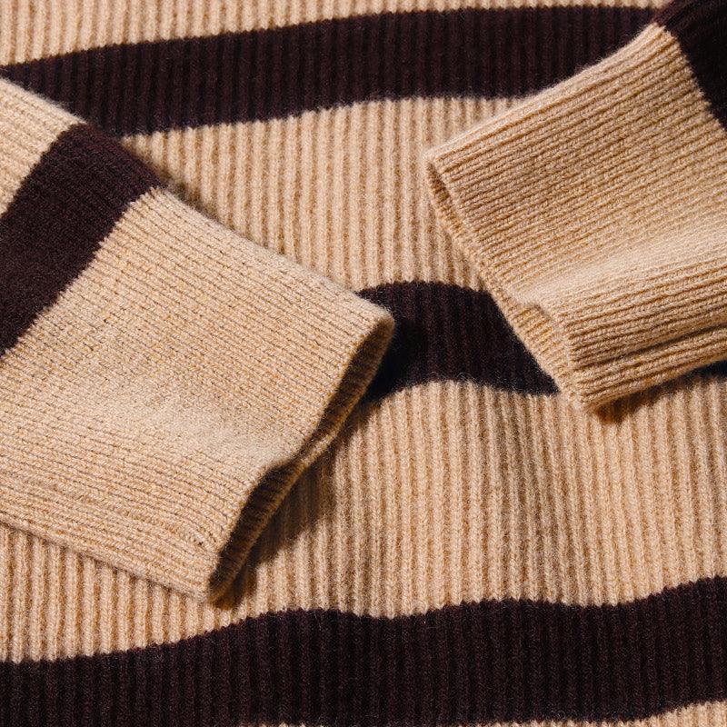 Black&Brown Stripe Wool  Sweater GOELIA