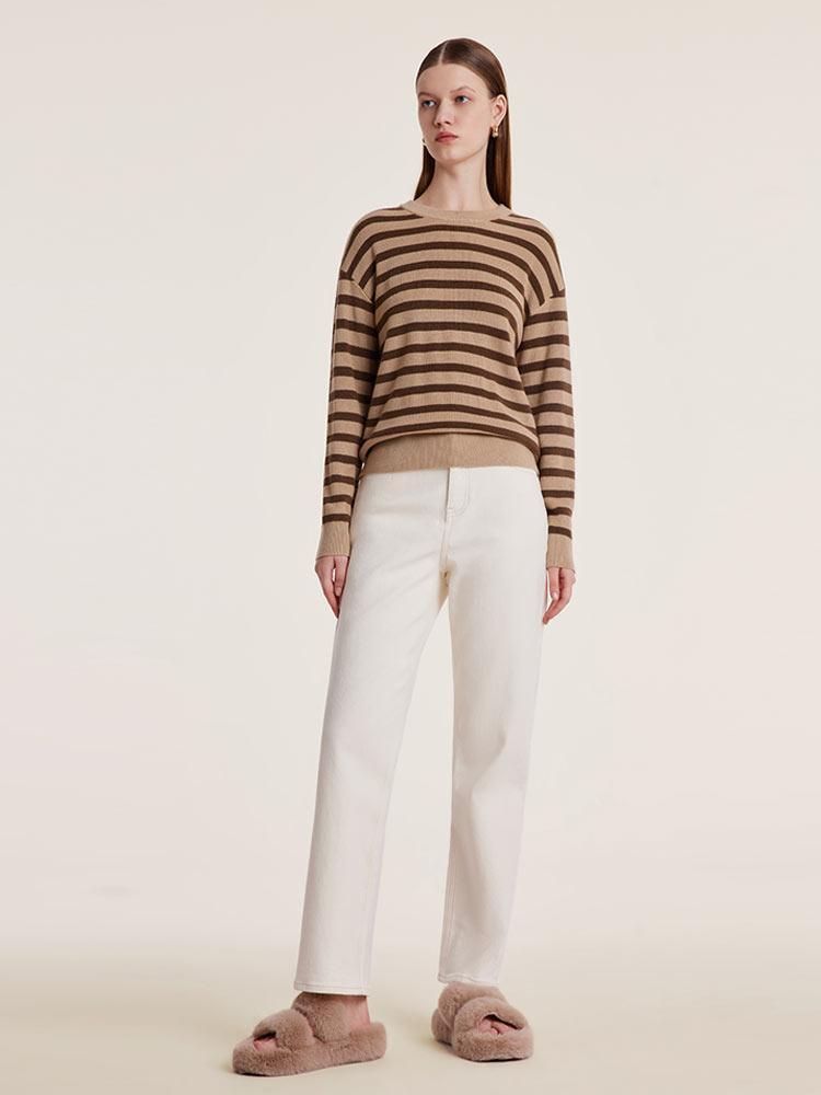 Machine Washable Wool Stripe Sweater GOELIA