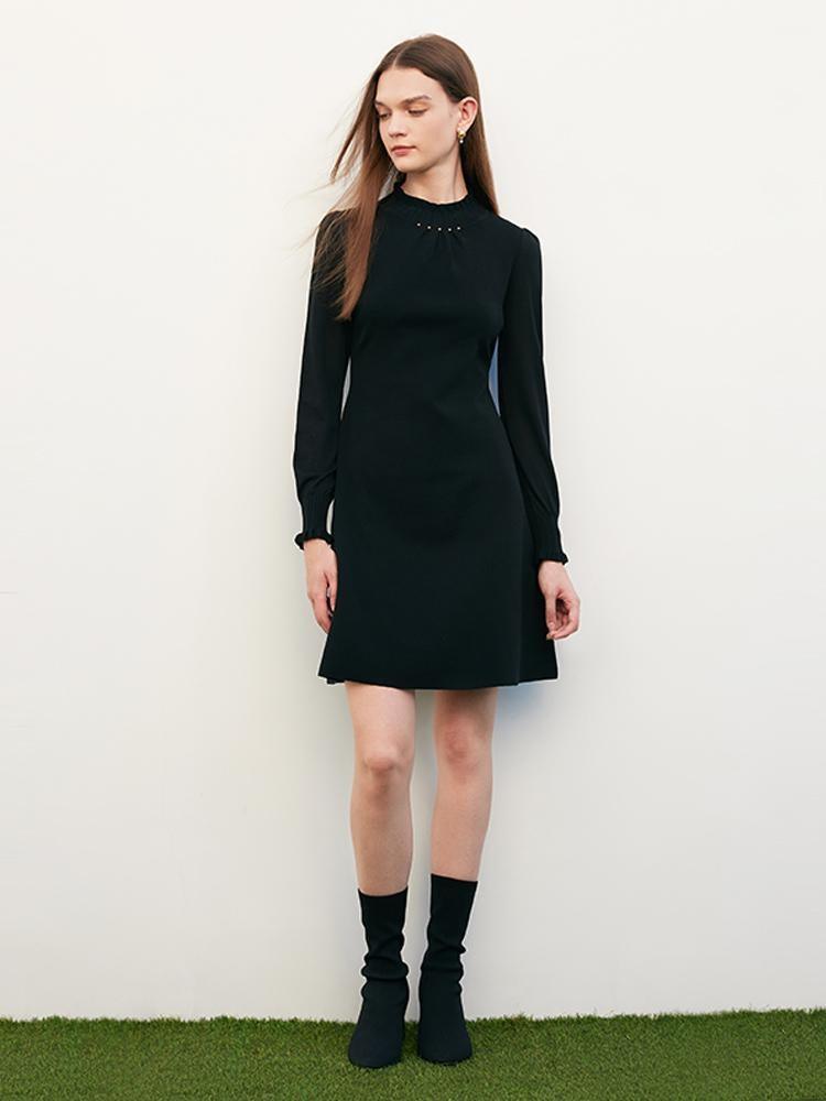 Elastic Waist And Elegant Knit Dress GOELIA