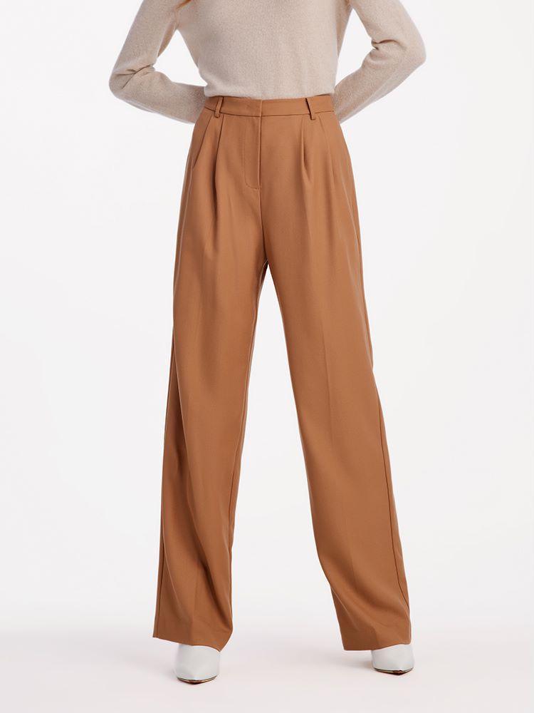 Worsted Wool Straight Full Length Pants GOELIA