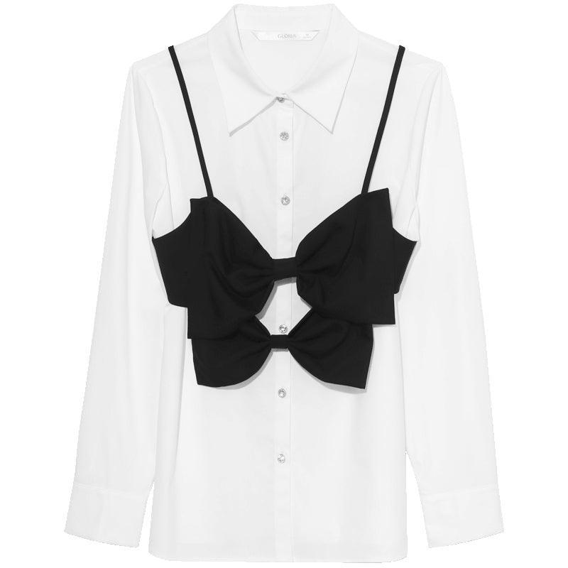 Bow Vest Two-piece Shirt GOELIA