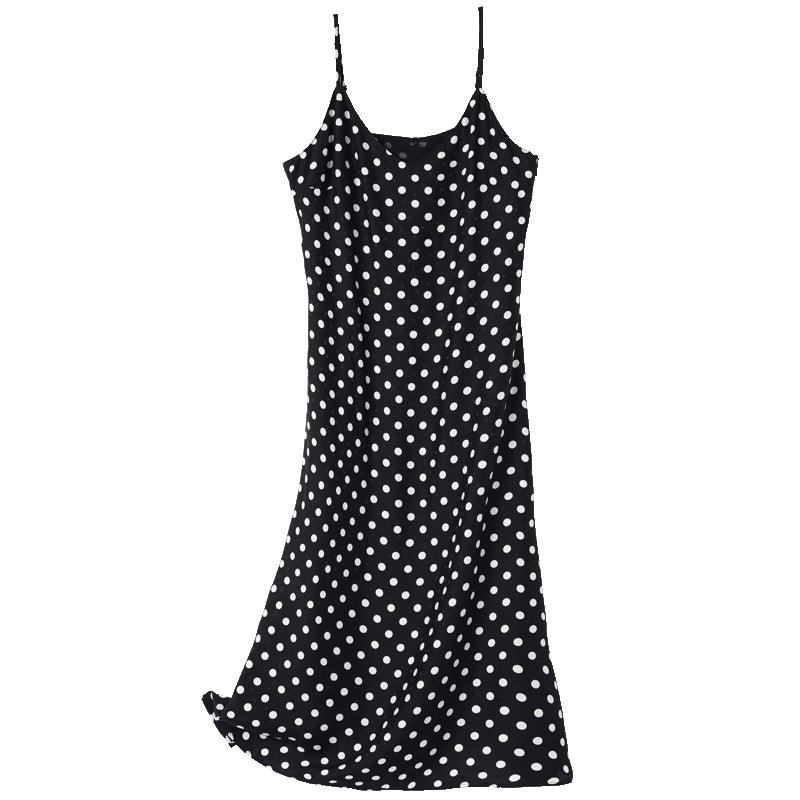 Silk Polka Dots Slip Dress GOELIA