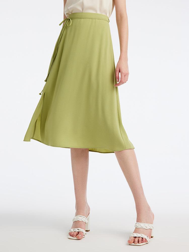 Green Knee-Length Skirts GOELIA