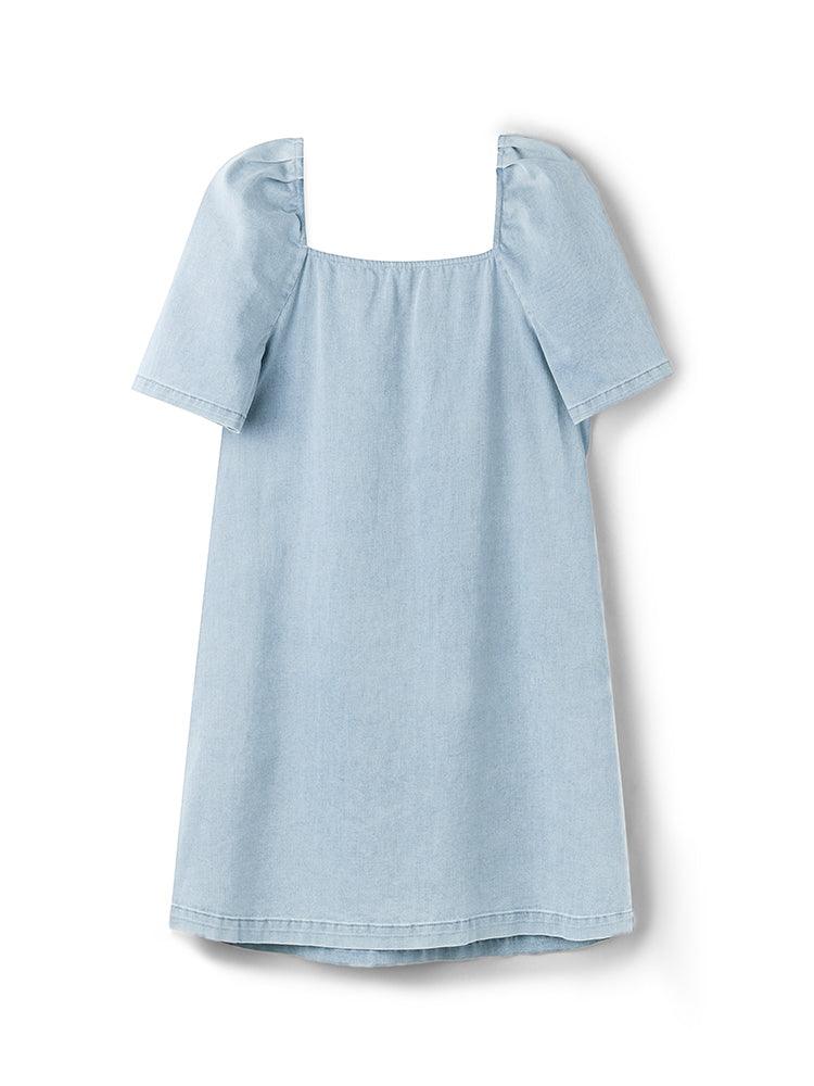 Square Neck Denim Dress GOELIA