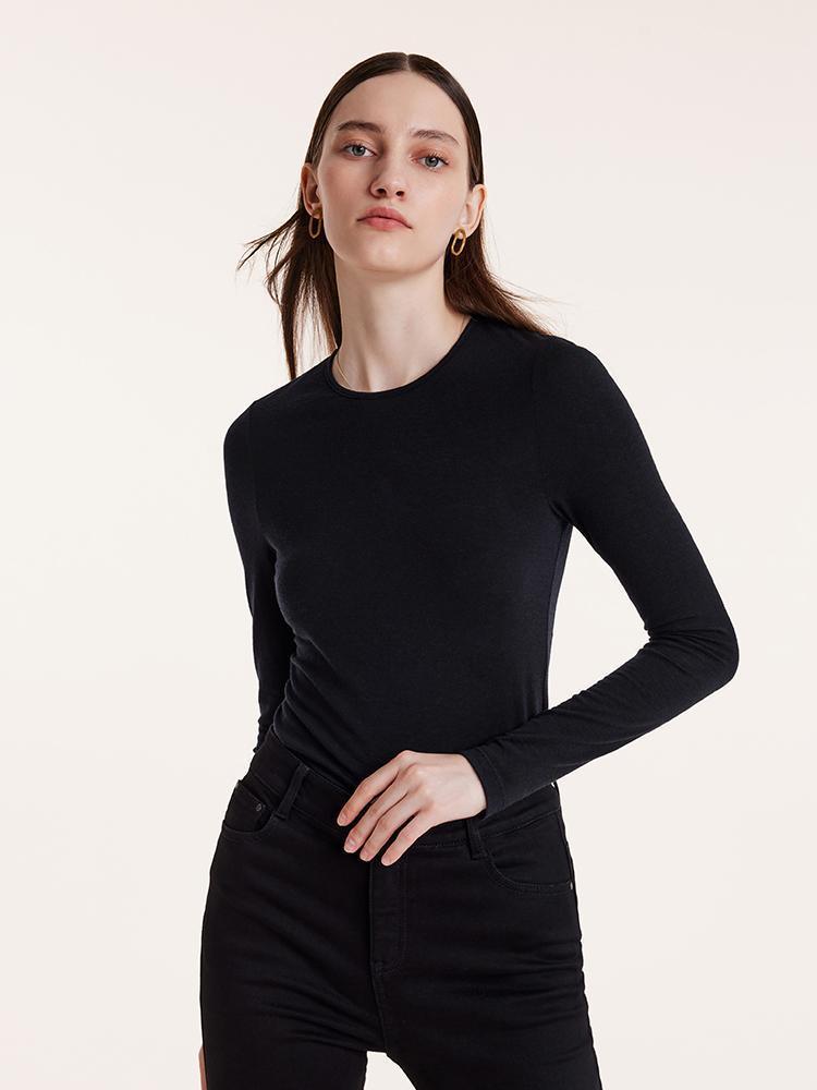 Pure Washable Wool Sheath Knit Sweater GOELIA