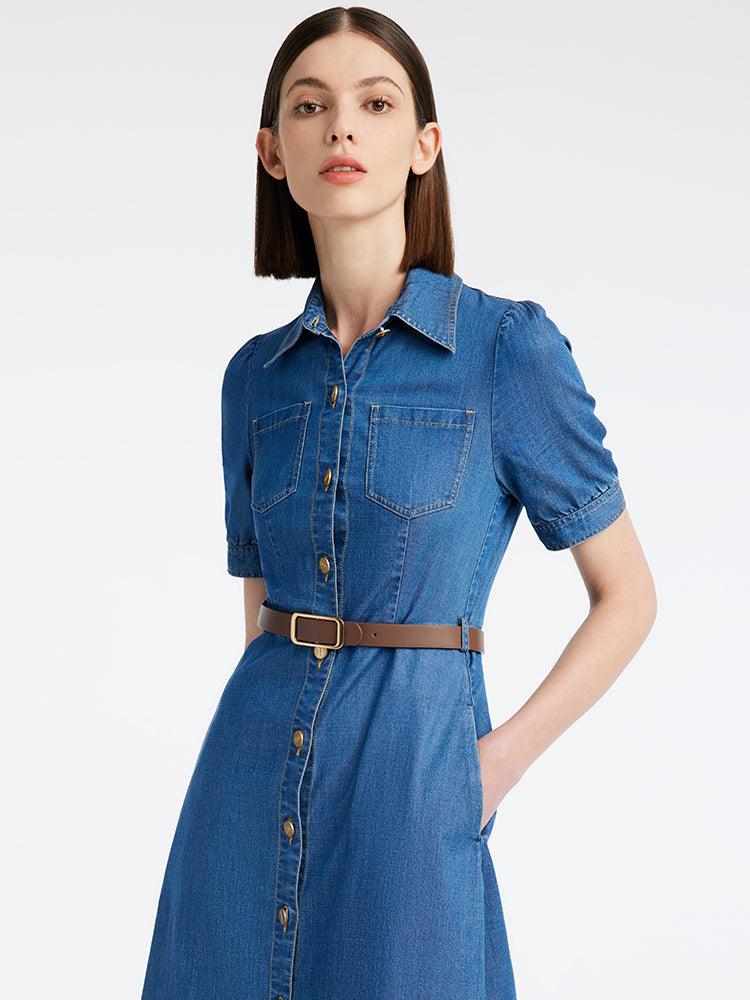 Tencel Denim Shirt Dress GOELIA