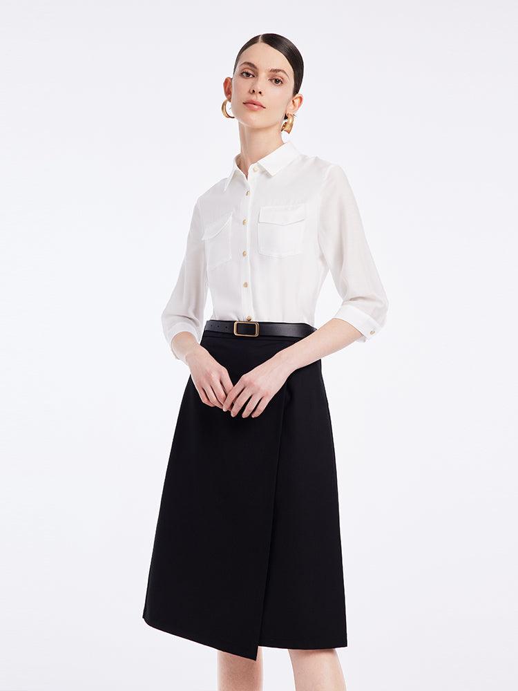 Acetate Shirt Set With Leather Belt GOELIA