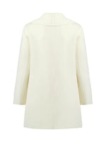 White Mid-Length Double-Faced Wool Coat With Detachable Collar GOELIA