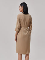 Silk Belted Shirt Dress GOELIA