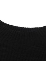 Black Pure Cashmere Mock Neck Knit Dress GOELIA