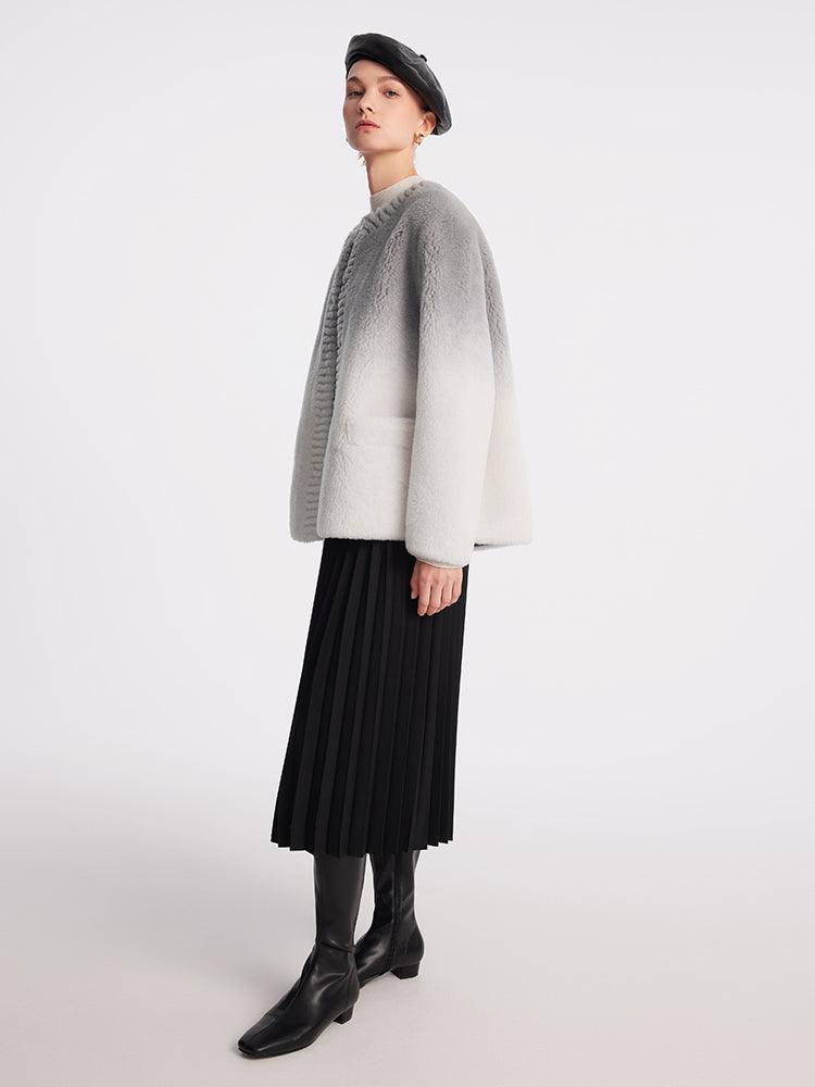 Straight Lamb Wool Short Coat GOELIA