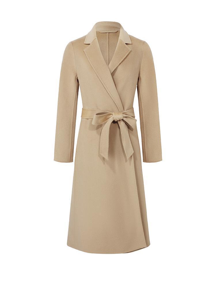 Camel Wool Double-Faced Notched Lapel Coat GOELIA