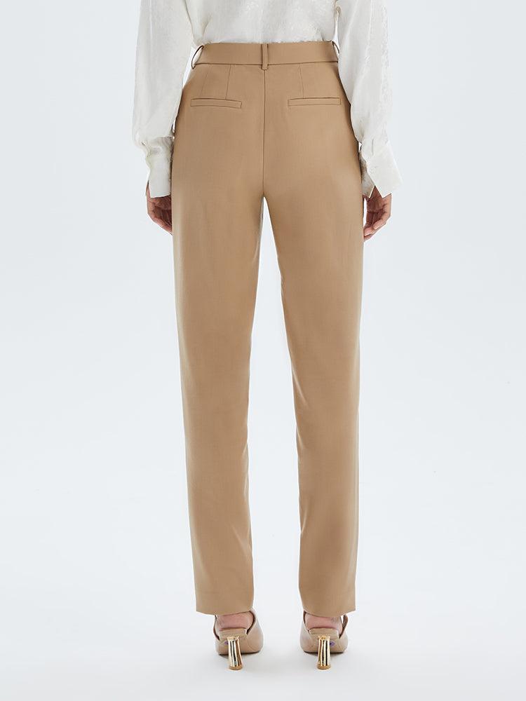 Ankle Length Worsted Wool Tapered Pants GOELIA