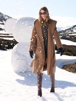 Pure Wool Reversible Hooded Printed Coat GOELIA