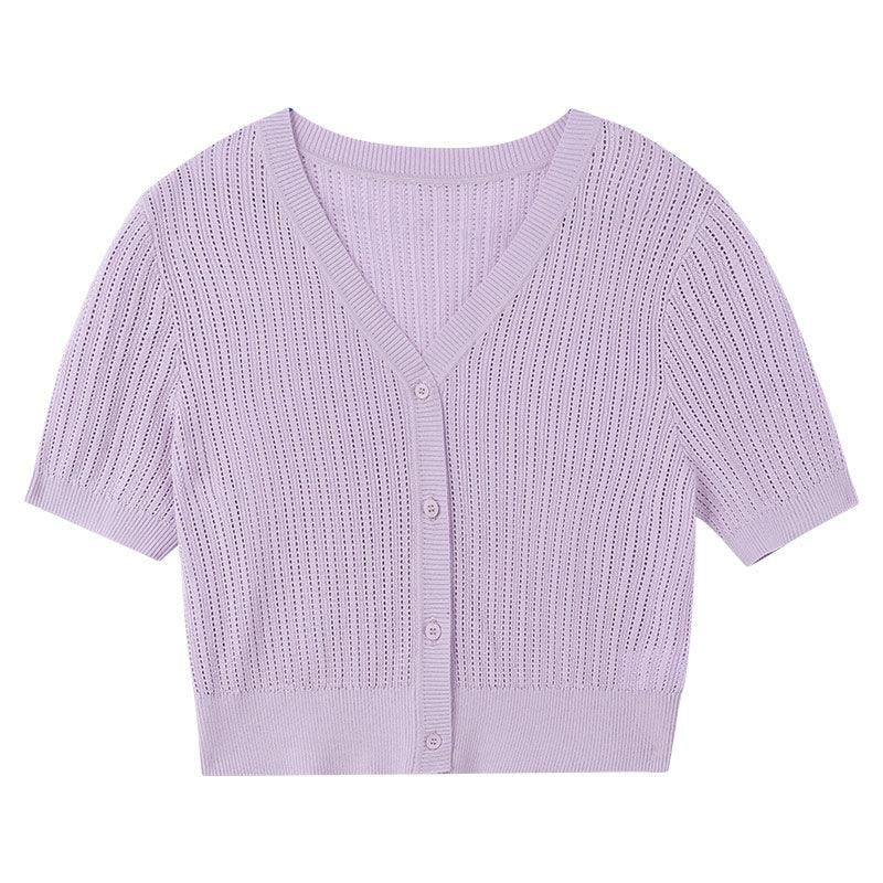 Purple Knit Cardigan GOELIA