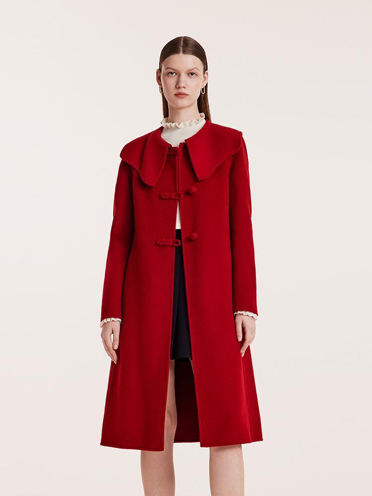 Tencel Wool Cheongsam Button Double-Faced Coat GOELIA