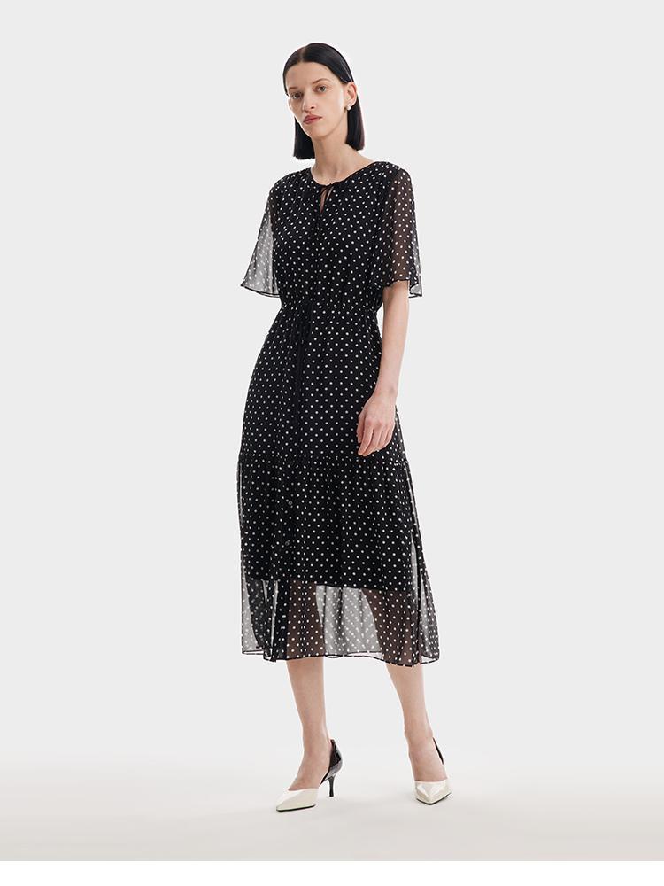 10 Momme Polka Dots Silk Dress GOELIA