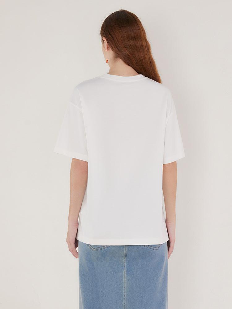 White Chinese Printed T-shirt GOELIA