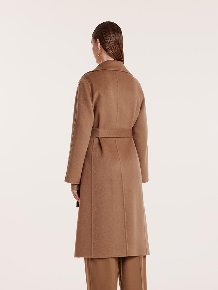 Camel Pure Cashmere Lapel Coat GOELIA