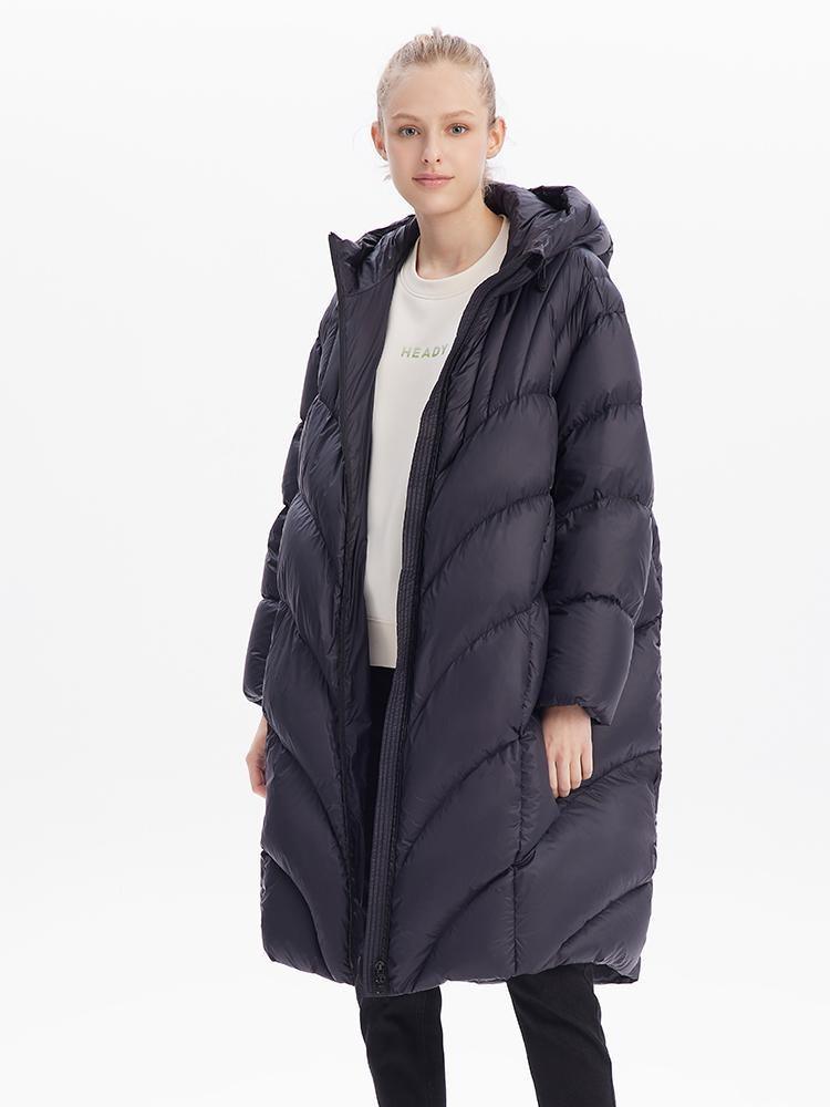 Long Hooded Puffy Goose Down Coat GOELIA