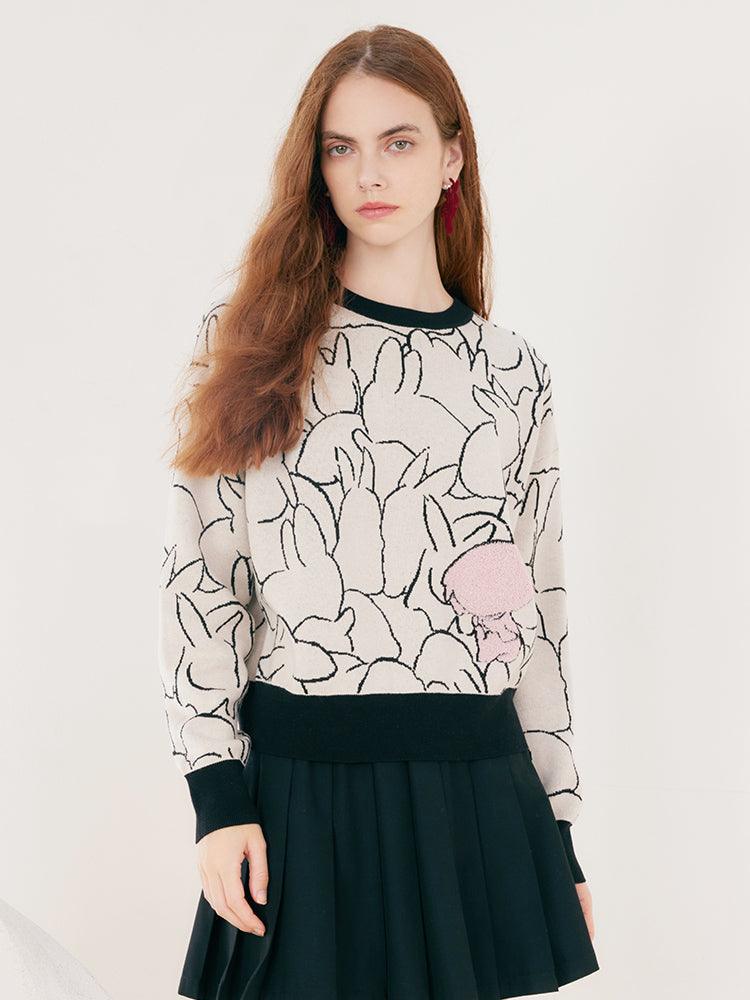 Color Block Woven Floral Jacquard Top GOELIA