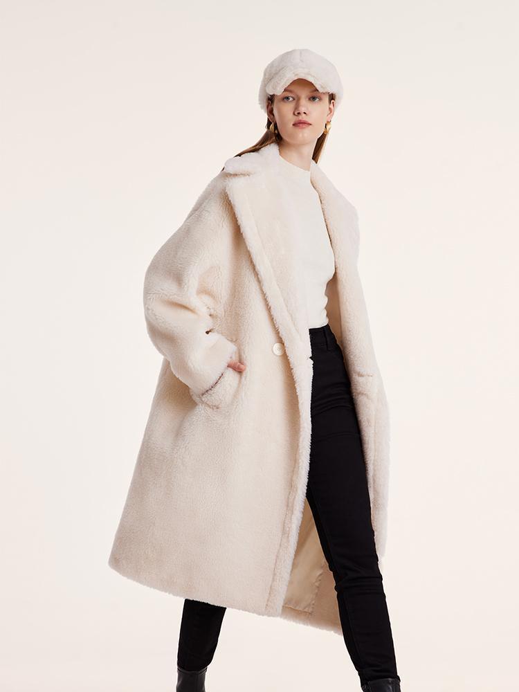 Teddy Lamb Wool Lapel Oversized Coat GOELIA