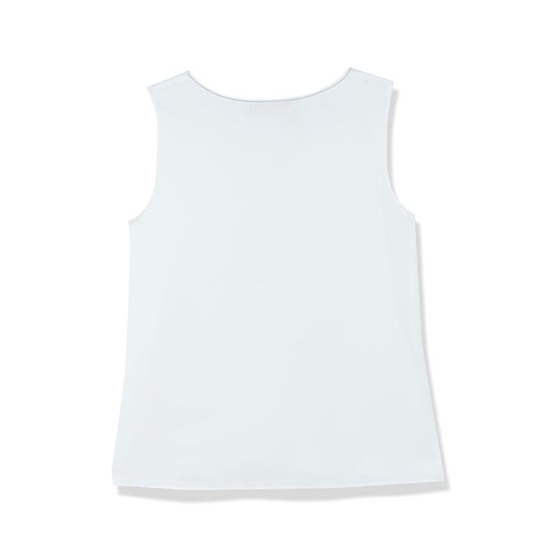 Acetate White V-Neck Tank Top GOELIA