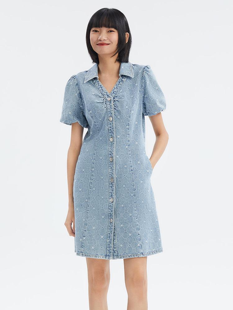 Heady Jacquard Denim Dress GOELIA