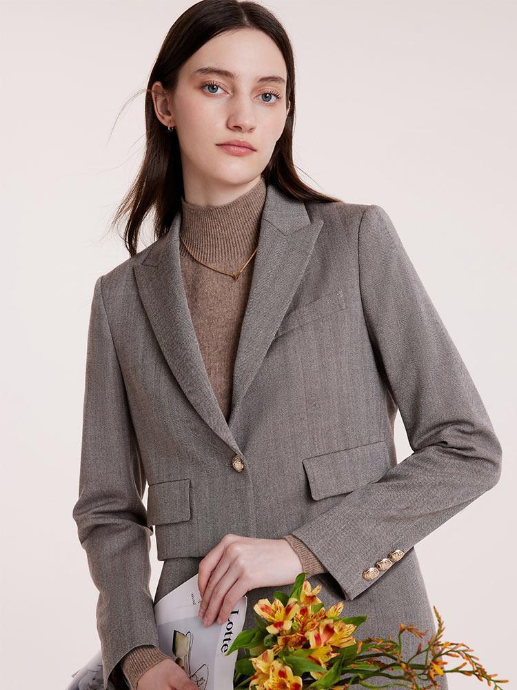 Crop Blazer And Half Skirt Two-Piece Suit GOELIA