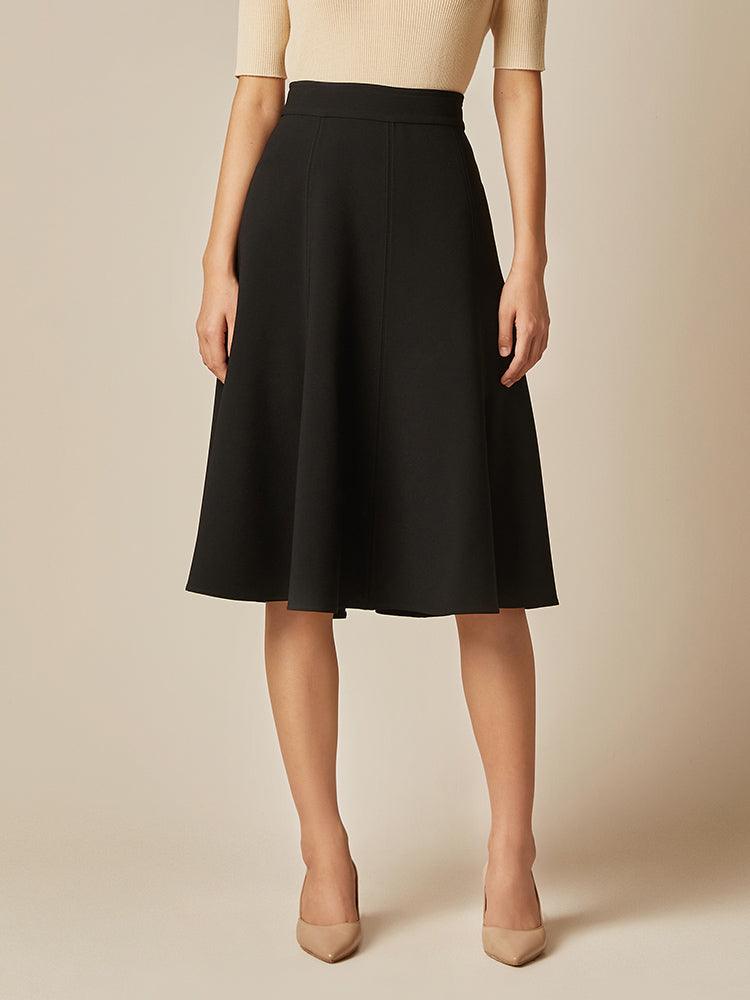 Black Knee-Length Triacetate Skirt GOELIA