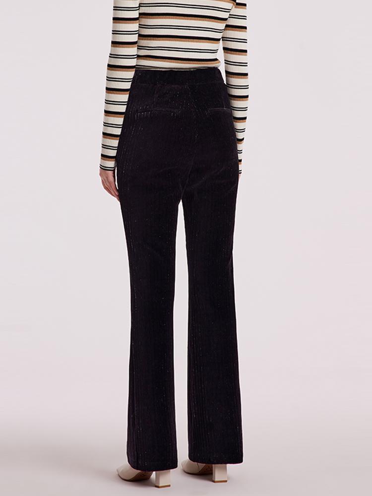 Black Knitted Flare Pants GOELIA