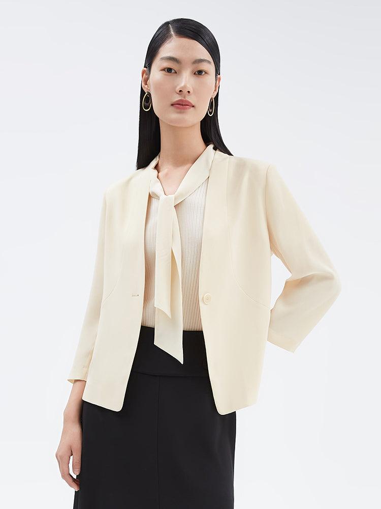 Triacetate Collarless Blazer GOELIA