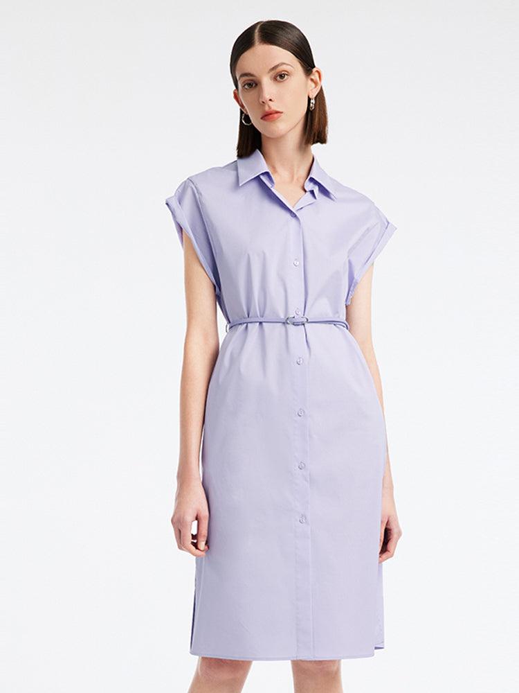 Cotton Shirt Collar Dress GOELIA