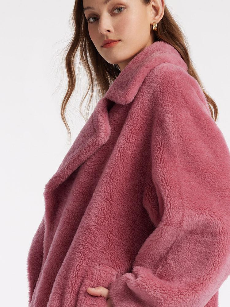 Lamb Wool Oversized Teddy Overcoat GOELIA