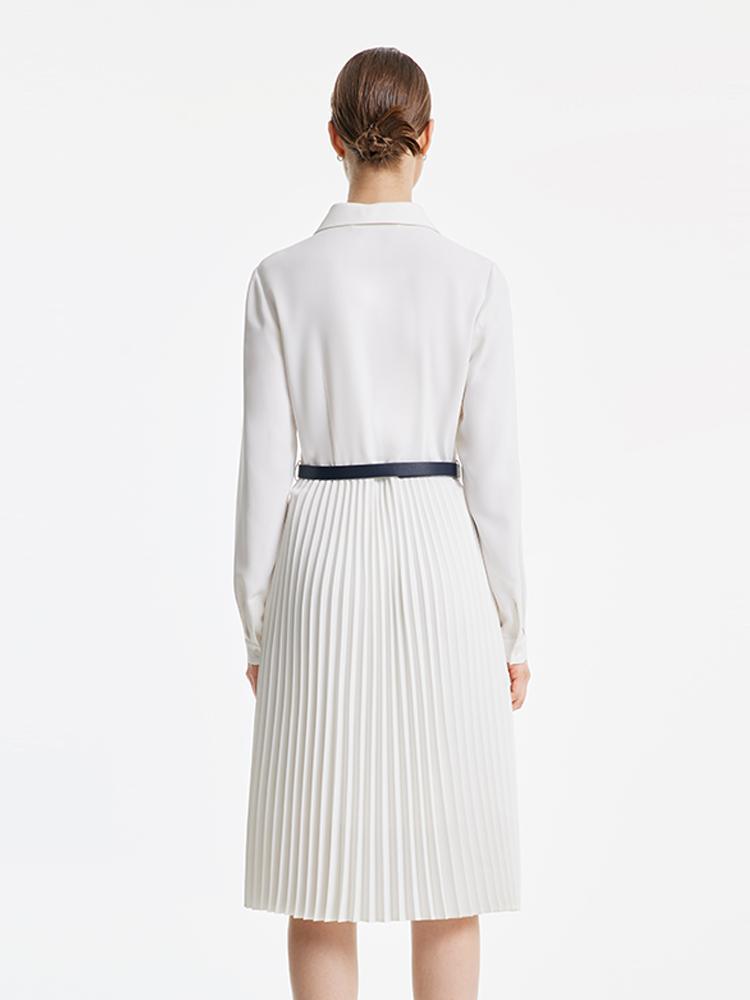 White Shirt-Style Two-Piece Dress GOELIA