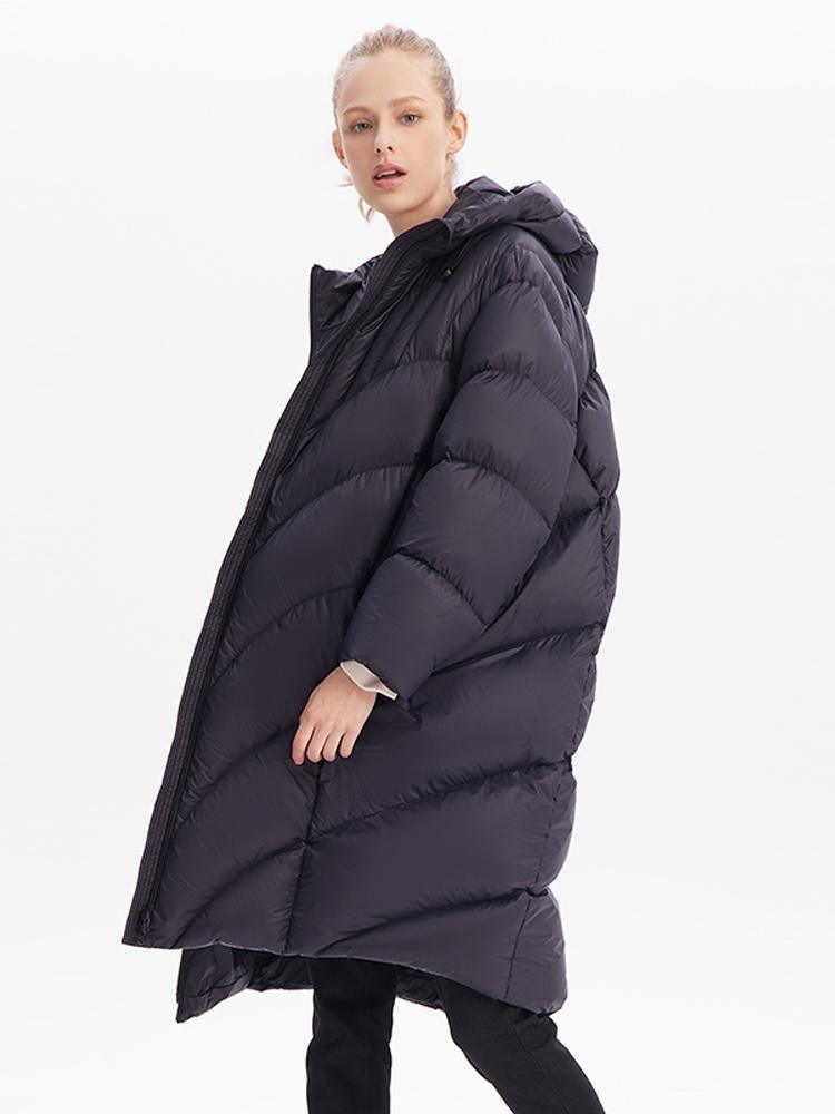 Long Hooded Puffy Goose Down Coat GOELIA