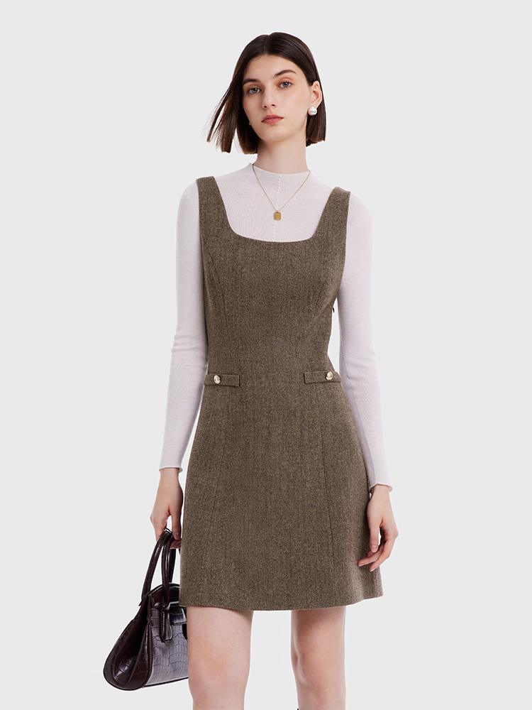 Robe débardeur rétro en laine lavable 