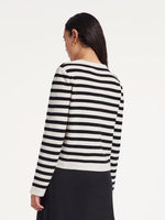 Button Up Woolen Striped Cardigan GOELIA