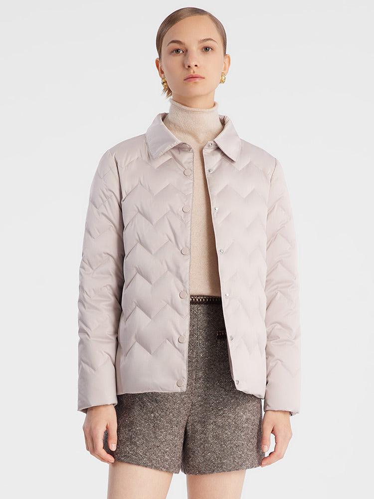 Beige Goose Down Coat GOELIA