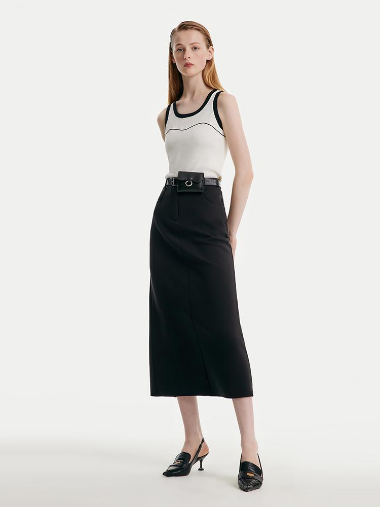 Airy Cotton Skirt With Belt And Bag GOELIA