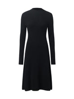 Black Pure Cashmere Mock Neck Knit Dress GOELIA